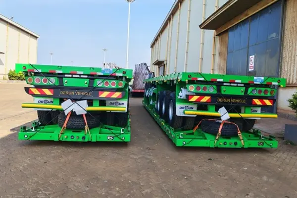Derun 4 หน่วยรถเทรลเลอร์กึ่งขนถ่าย Tri-axle Tri-Axle ถูกส่งไปยังประเทศแอลจีเรีย