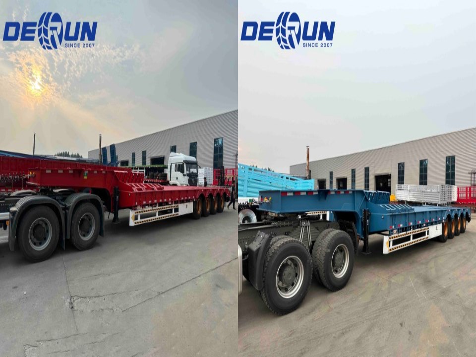 Derun 4 เพลาเทรลเลอร์กึ่งต่ำสุดที่ประสบความสำเร็จมุ่งหน้าไปยังพอร์ต