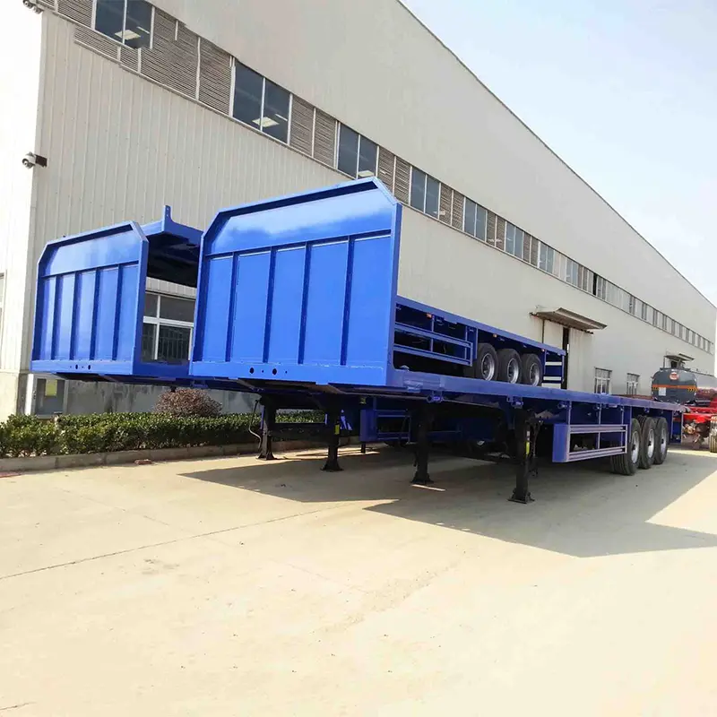 Derun Flatbed Semi Trailer พร้อมบอร์ดด้านหน้า